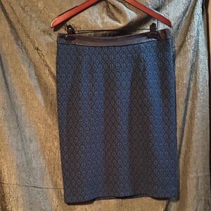 Nanette Lepore Blue and Black Pencil Skirt